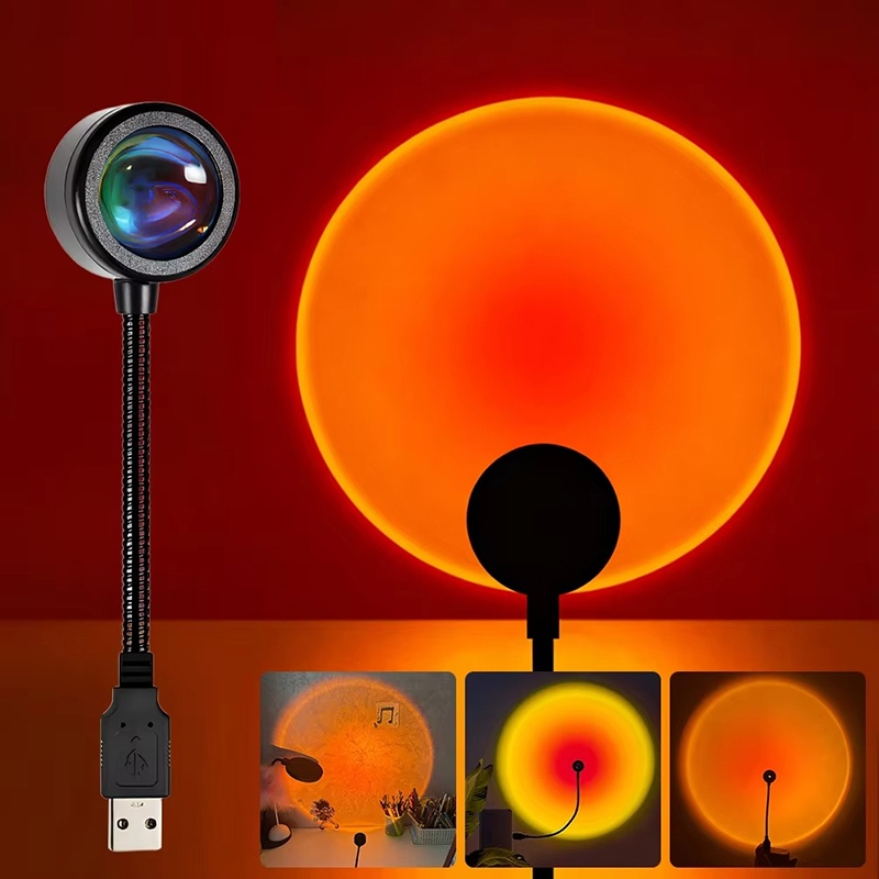 Photography Lighting Home - カラフルなグラデーションUSBサンセットランプホーム背景装飾写真撮影レインボーLEDライト柔軟な装飾雰囲気ランプ