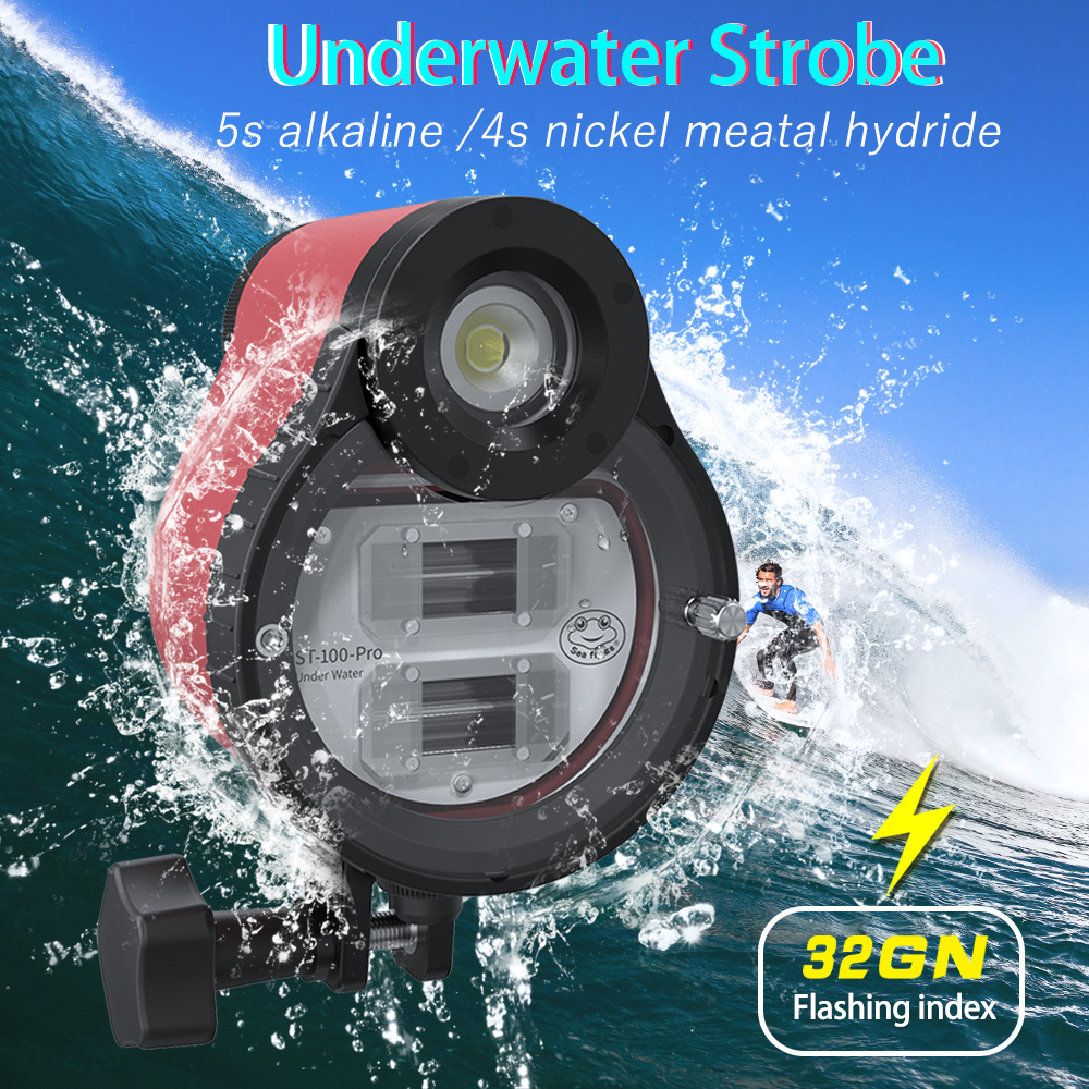 Photography Lighting Brand - 水中写真ストロボ,Seafrogs-ST-100プロ,ダイビングフラッシュライト,カメラケース,キヤノン,ソニー,ニコン,富士フイルム,100m, 328フィート