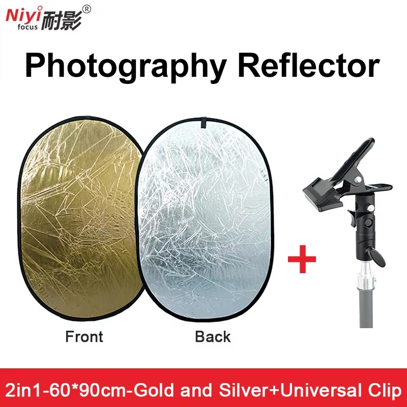 Photography Lighting Diffuser - 2in1 ラウンドポータブルリフレクター 30cm 60cm 80cm 110cm
