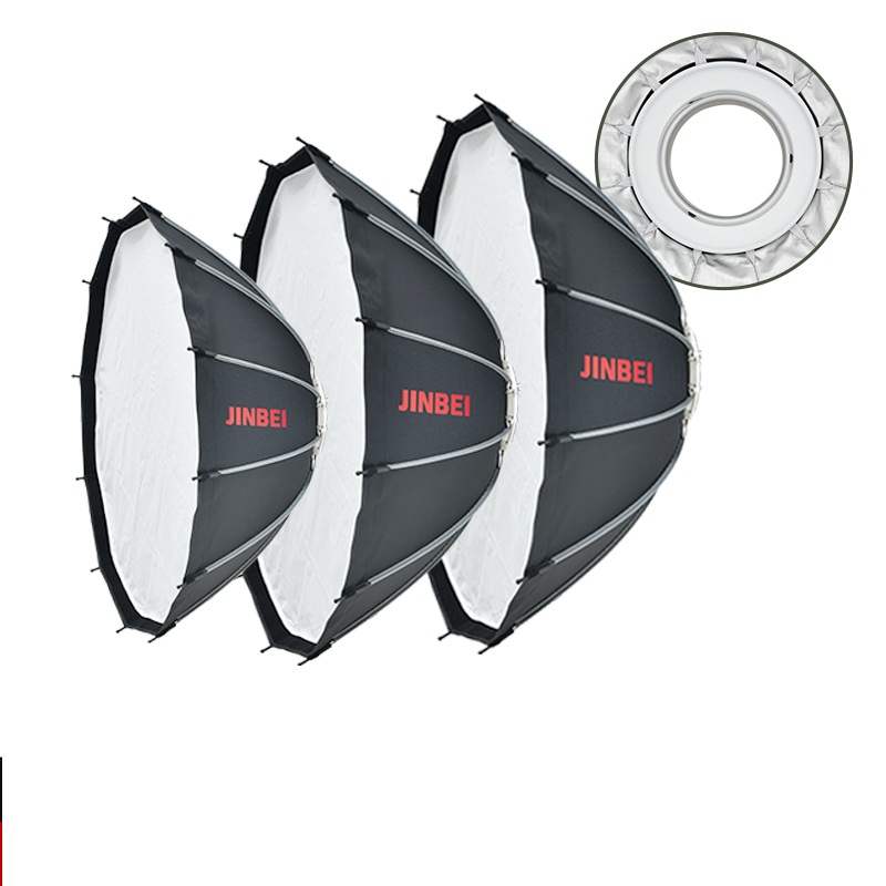 Photography Lighting For Studio - JINBEI 65 クイックオープンパラボリックプライオソフトボックス ボーエンズマウント写真スタジオスピードライトライトキット（バッグ、ディフューザー、グリッド付き）