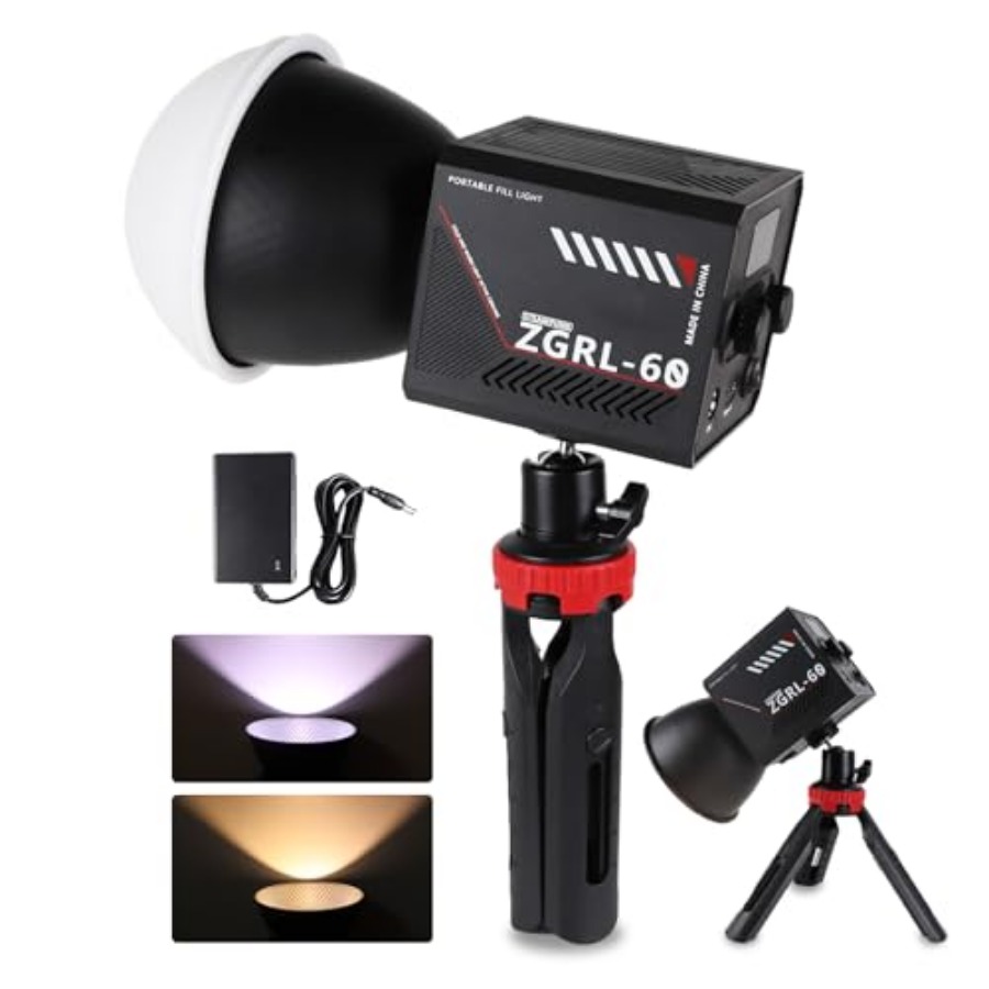 Photography Lighting For Studio - 60W COB LED ビデオライト ハンドヘルド ポータブル