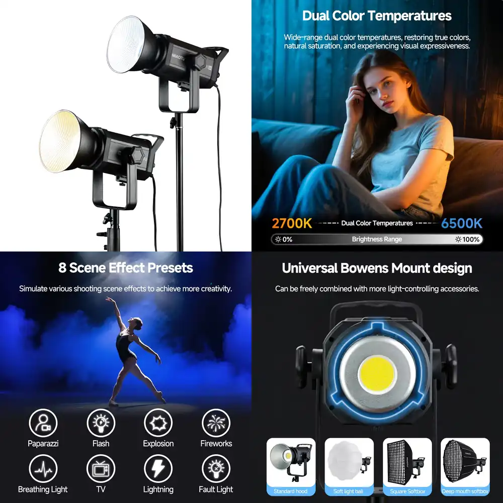 Photography Lighting Direction - MiaoTu高出力撮影ライト 300w 200w 150w 工場直販 OEM対応