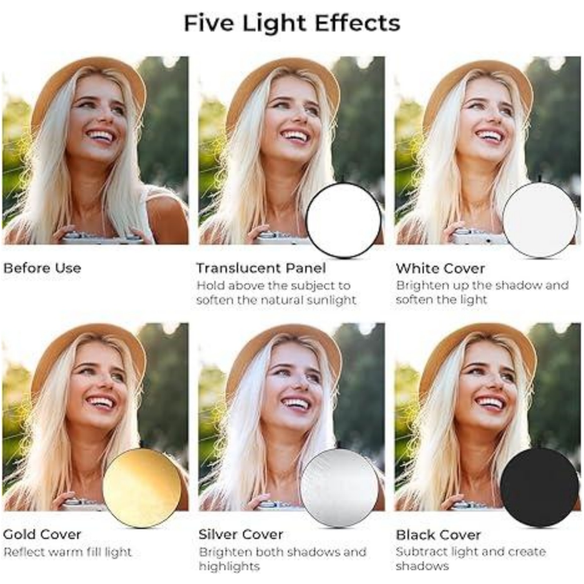 Huanyingbjb-ポータブル写真リフレクター,丸い折り - Photography Lighting For Studio のレビューと価格