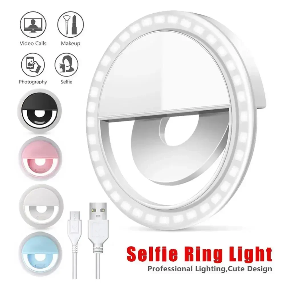 LED Selfie リングライト携帯電話クリップオンランプ - Photography Lighting Studio のレビューと価格