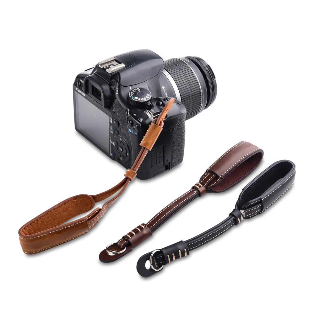 カメラ革ハンドグリップ金属リングリストストラップキヤノン E - Nikon Camera D3500 のレビューと価格